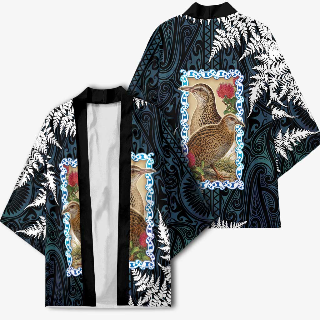 New Zealand Weka Kimono Maori Hen Koru Pattern - Polynesian Pride