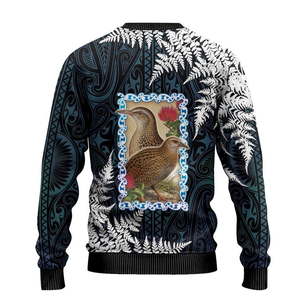 New Zealand Weka Ugly Christmas Sweater Maori Hen Koru Pattern LT05 - Polynesian Pride