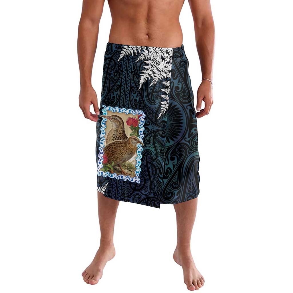 New Zealand Weka Lavalava Maori Hen Koru Pattern LT05 Black - Polynesian Pride