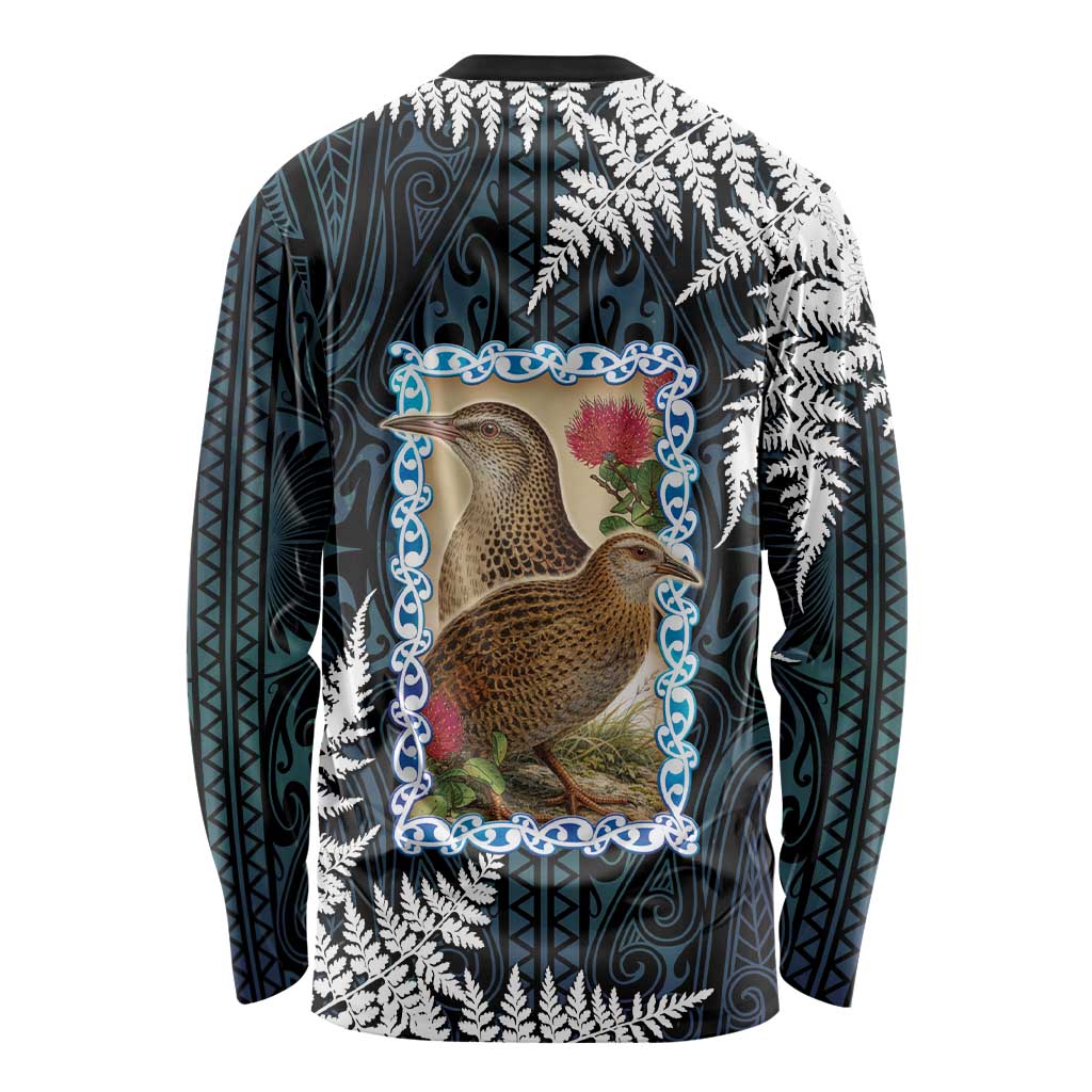 New Zealand Weka Long Sleeve Shirt Maori Hen Koru Pattern LT05 - Polynesian Pride
