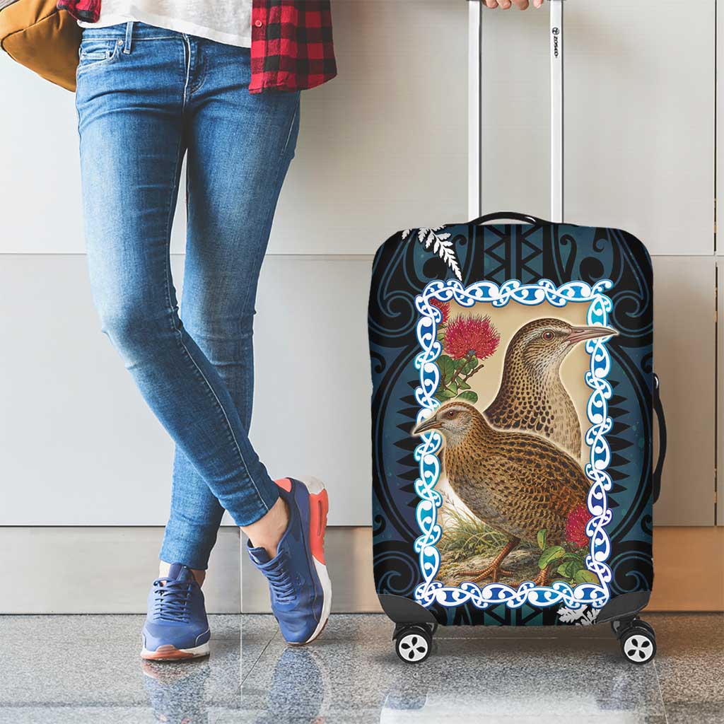 New Zealand Weka Luggage Cover Maori Hen Koru Pattern LT05 - Polynesian Pride
