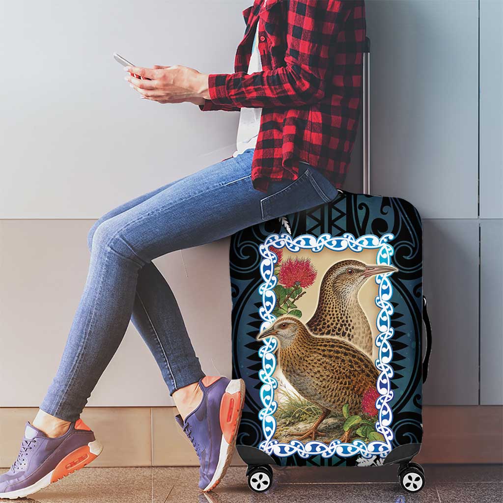 New Zealand Weka Luggage Cover Maori Hen Koru Pattern LT05 - Polynesian Pride