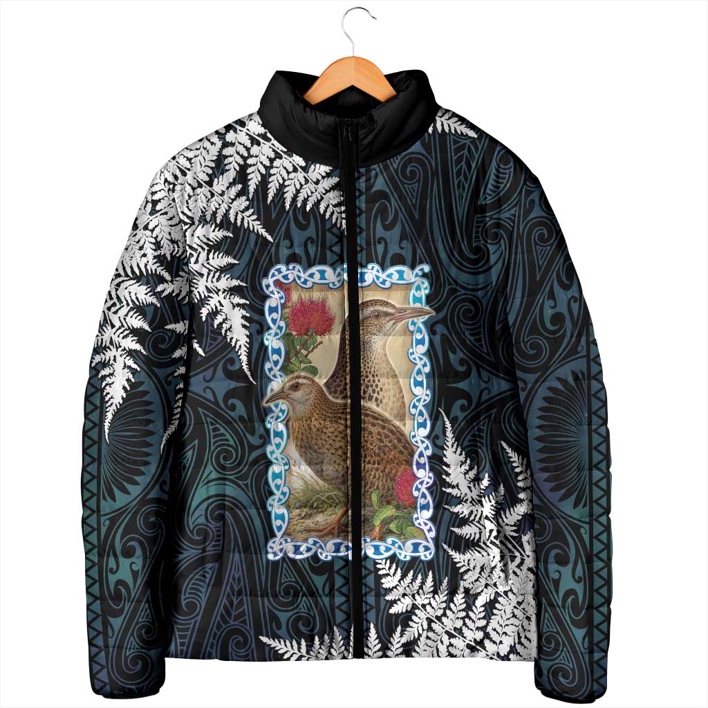 New Zealand Weka Padded Jacket Maori Hen Koru Pattern LT05 - Polynesian Pride