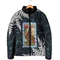 New Zealand Weka Padded Jacket Maori Hen Koru Pattern LT05 - Polynesian Pride