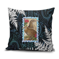 New Zealand Weka Pillow Cover Maori Hen Koru Pattern LT05 Black - Polynesian Pride