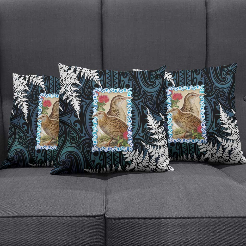 New Zealand Weka Pillow Cover Maori Hen Koru Pattern LT05 - Polynesian Pride