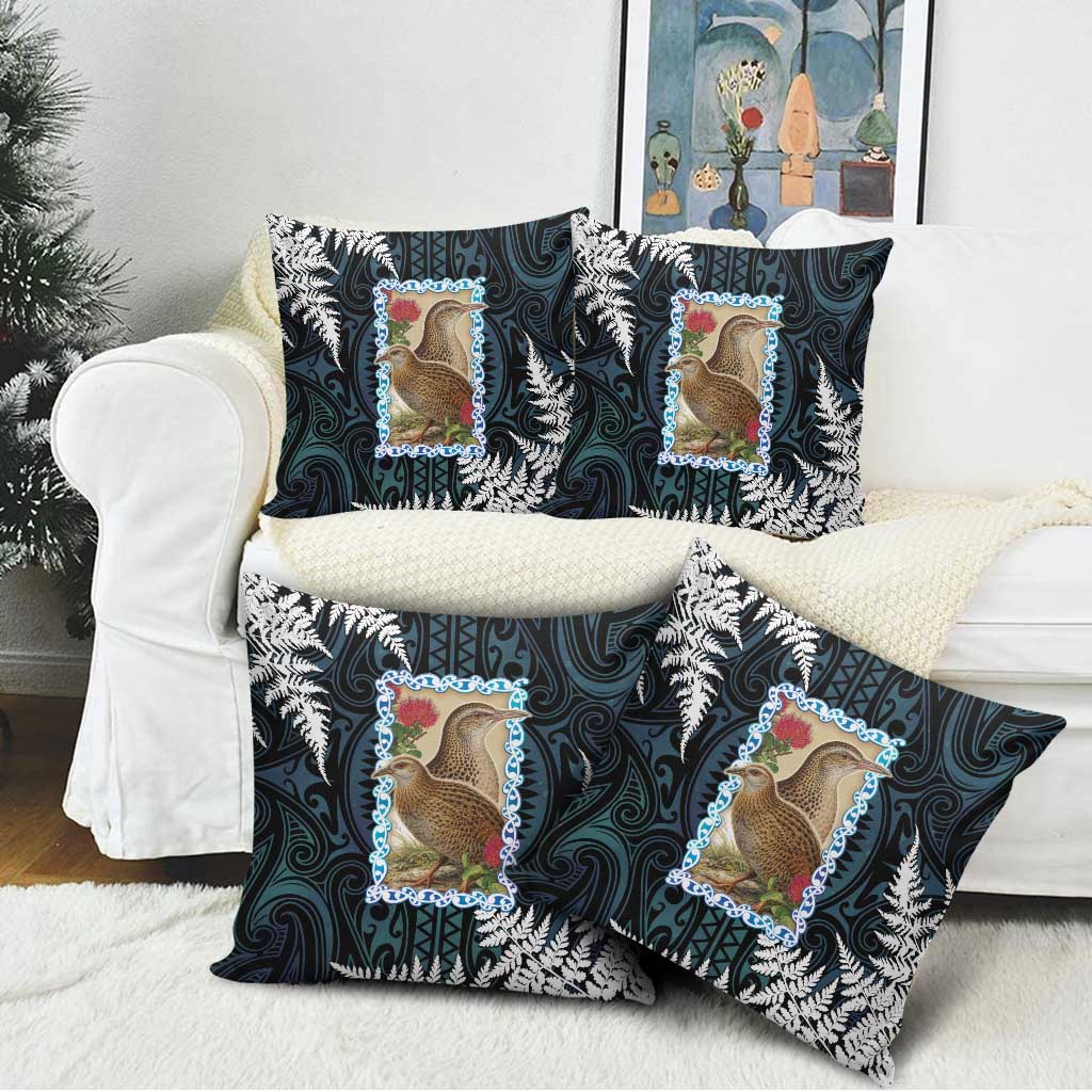 New Zealand Weka Pillow Cover Maori Hen Koru Pattern LT05 - Polynesian Pride