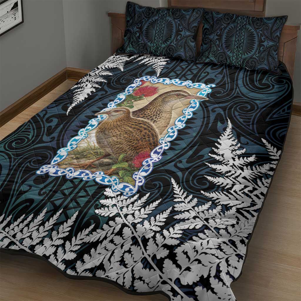 New Zealand Weka Quilt Bed Set Maori Hen Koru Pattern LT05 - Polynesian Pride