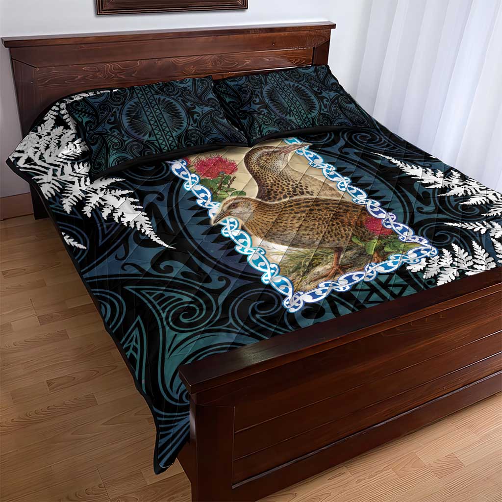 New Zealand Weka Quilt Bed Set Maori Hen Koru Pattern LT05 - Polynesian Pride