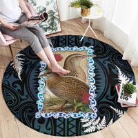 New Zealand Weka Round Carpet Maori Hen Koru Pattern LT05 - Polynesian Pride