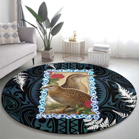 New Zealand Weka Round Carpet Maori Hen Koru Pattern LT05 - Polynesian Pride