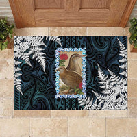 New Zealand Weka Rubber Doormat Maori Hen Koru Pattern LT05 Black - Polynesian Pride