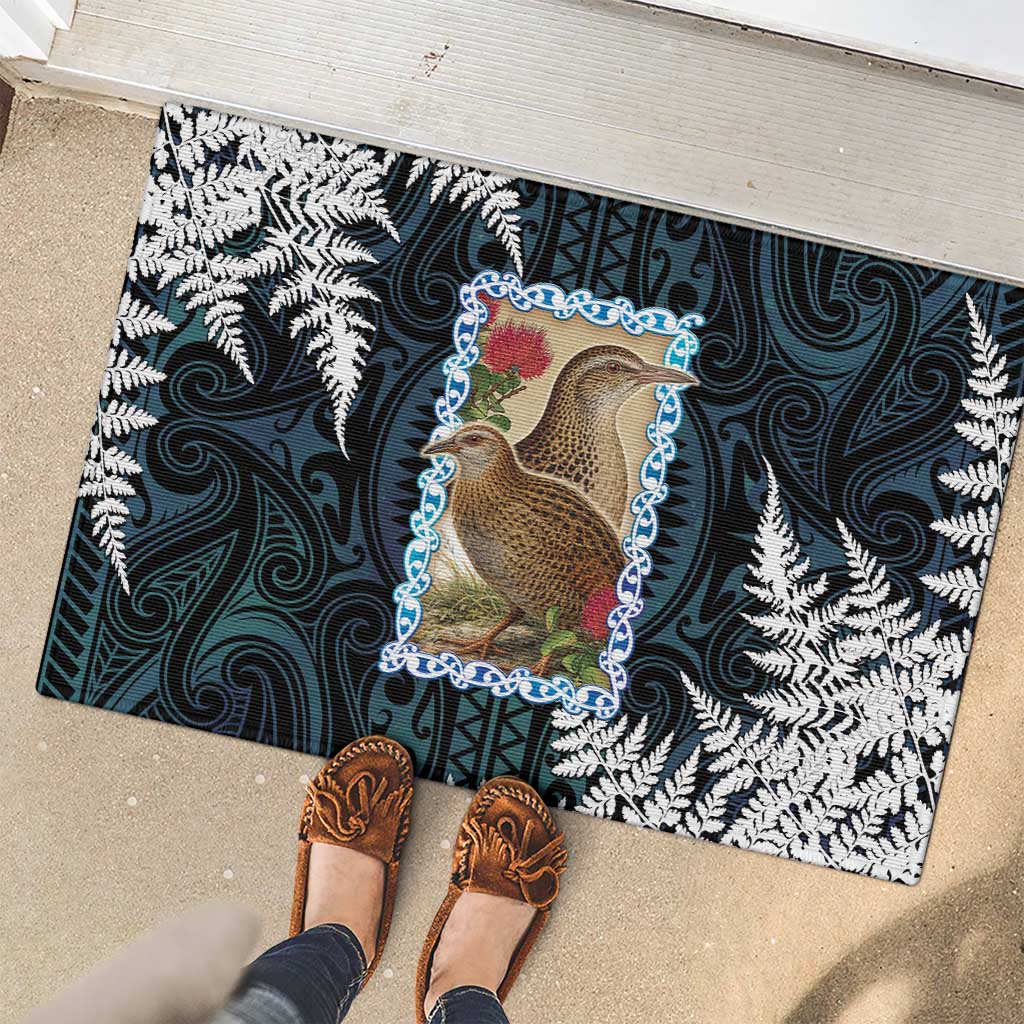 New Zealand Weka Rubber Doormat Maori Hen Koru Pattern LT05 - Polynesian Pride