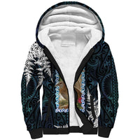 New Zealand Weka Sherpa Hoodie Maori Hen Koru Pattern LT05 Unisex Black - Polynesian Pride