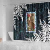 New Zealand Weka Shower Curtain Maori Hen Koru Pattern LT05 - Polynesian Pride