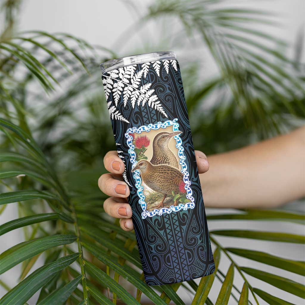 New Zealand Weka Skinny Tumbler Maori Hen Koru Pattern LT05 - Polynesian Pride