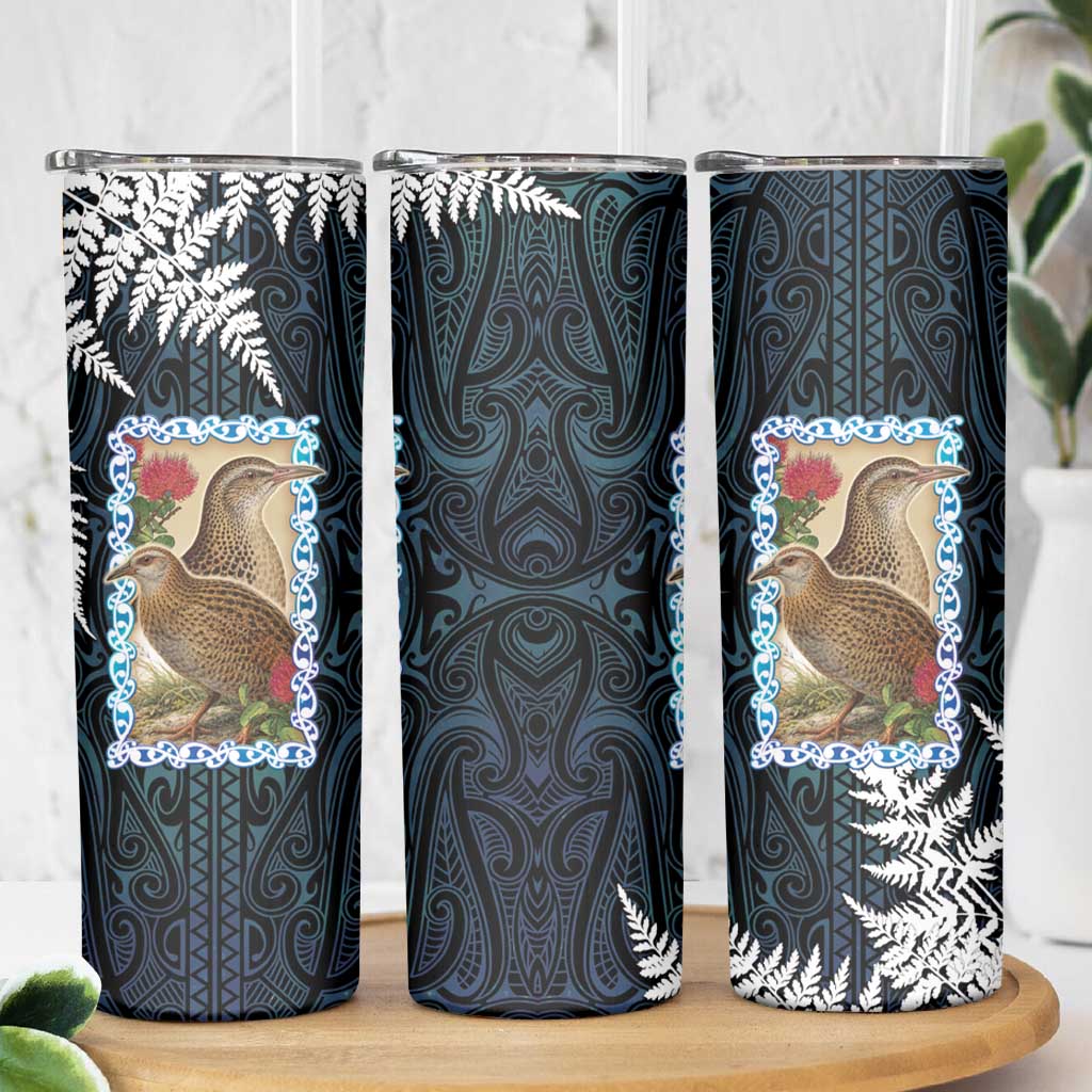 New Zealand Weka Skinny Tumbler Maori Hen Koru Pattern LT05 - Polynesian Pride