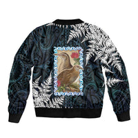 New Zealand Weka Sleeve Zip Bomber Jacket Maori Hen Koru Pattern LT05 - Polynesian Pride