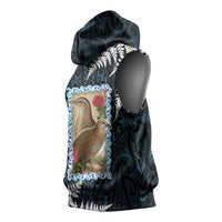 New Zealand Weka Sleeveless Hoodie Maori Hen Koru Pattern LT05 - Polynesian Pride