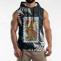 New Zealand Weka Sleeveless Hoodie Maori Hen Koru Pattern LT05 - Polynesian Pride