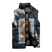 New Zealand Weka Sleeveless Puffer Jacket Maori Hen Koru Pattern LT05 - Polynesian Pride