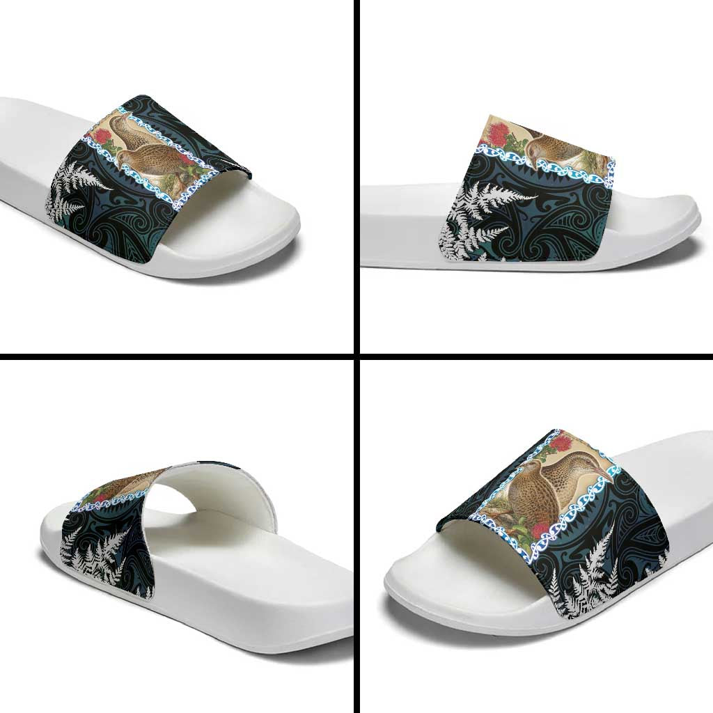 New Zealand Weka Slide Sandals Maori Hen Koru Pattern LT05 - Polynesian Pride