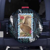 New Zealand Weka Spare Tire Cover Maori Hen Koru Pattern LT05 No hole Black - Polynesian Pride