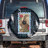 New Zealand Weka Spare Tire Cover Maori Hen Koru Pattern LT05 Black - Polynesian Pride