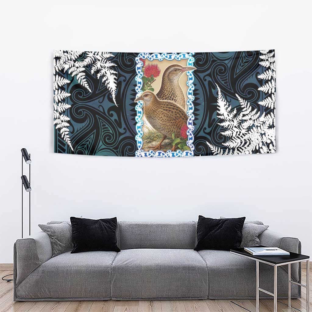 New Zealand Weka Tapestry Maori Hen Koru Pattern - Polynesian Pride