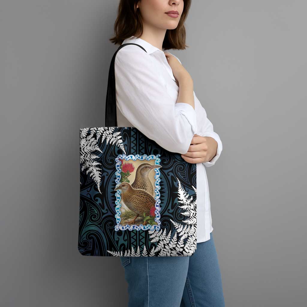 New Zealand Weka Tote Bag Maori Hen Koru Pattern LT05 - Polynesian Pride