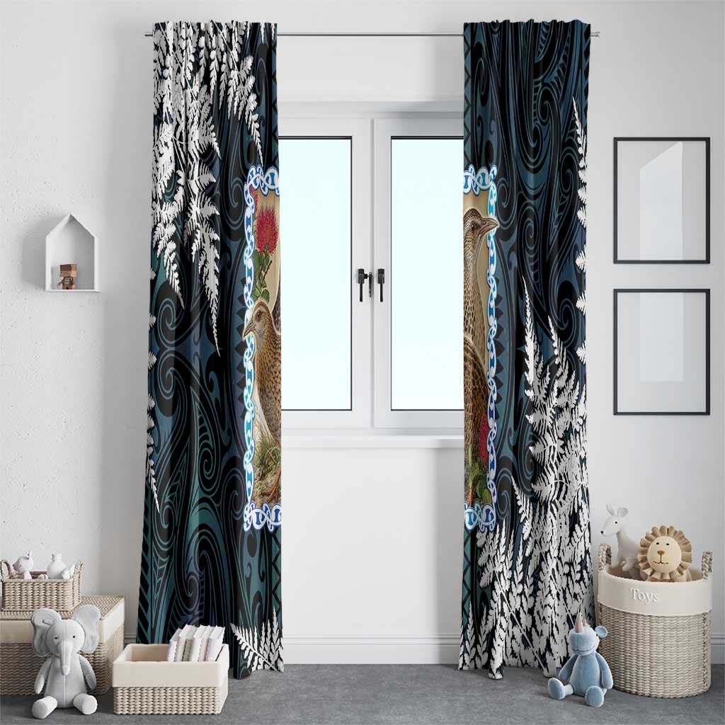 New Zealand Weka Window Curtain Maori Hen Koru Pattern LT05 - Polynesian Pride