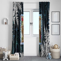 New Zealand Weka Window Curtain Maori Hen Koru Pattern LT05 - Polynesian Pride
