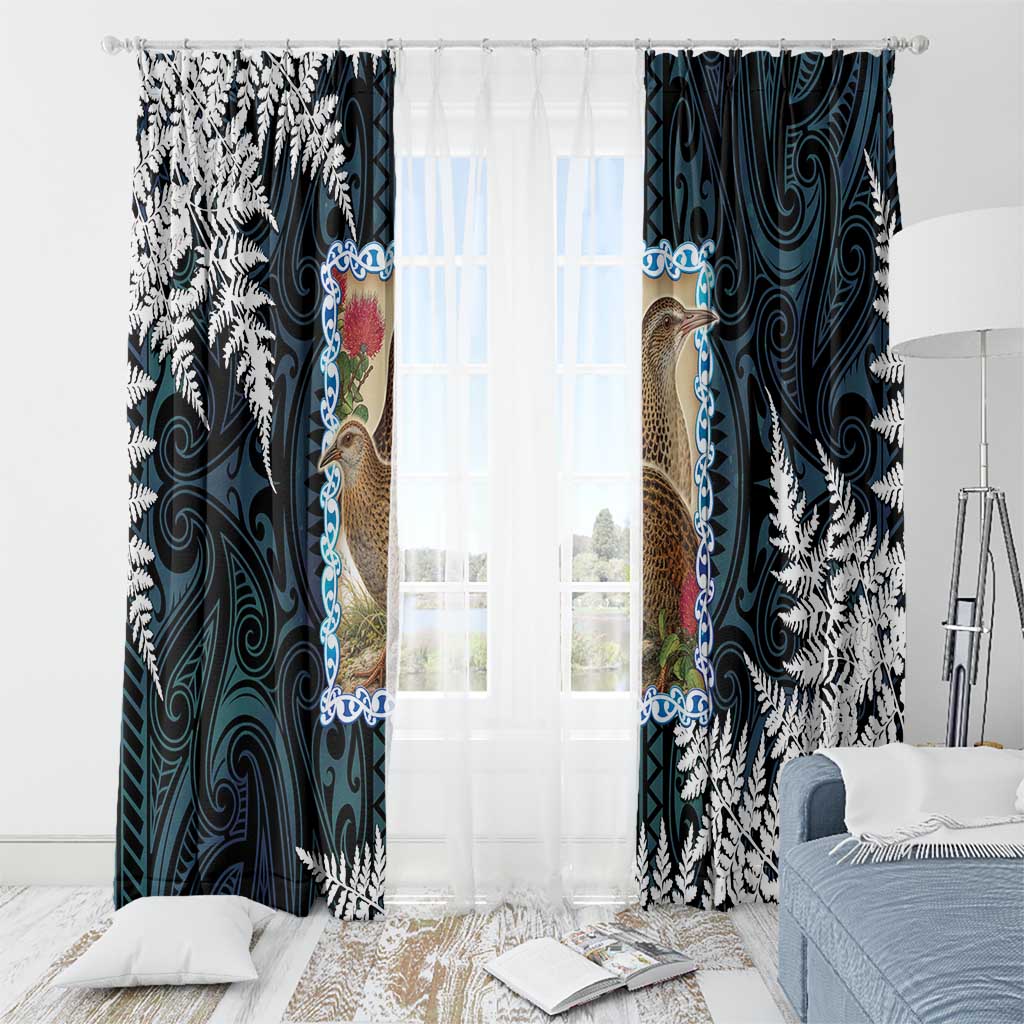 New Zealand Weka Window Curtain Maori Hen Koru Pattern LT05 - Polynesian Pride