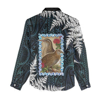 New Zealand Weka Women Casual Shirt Maori Hen Koru Pattern LT05 - Polynesian Pride