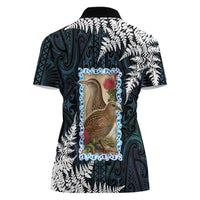 New Zealand Weka Women Polo Shirt Maori Hen Koru Pattern LT05 - Polynesian Pride