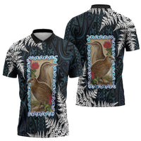 New Zealand Weka Zipper Polo Shirt Maori Hen Koru Pattern LT05 - Polynesian Pride