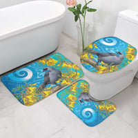 New Zealand Kokako Bird Bathroom Set Maori Koru With Kowhai Flowers LT05 - Polynesian Pride