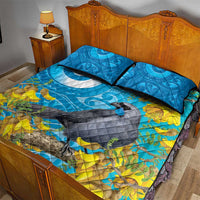New Zealand Kokako Bird Quilt Bed Set Maori Koru With Kowhai Flowers LT05 - Polynesian Pride