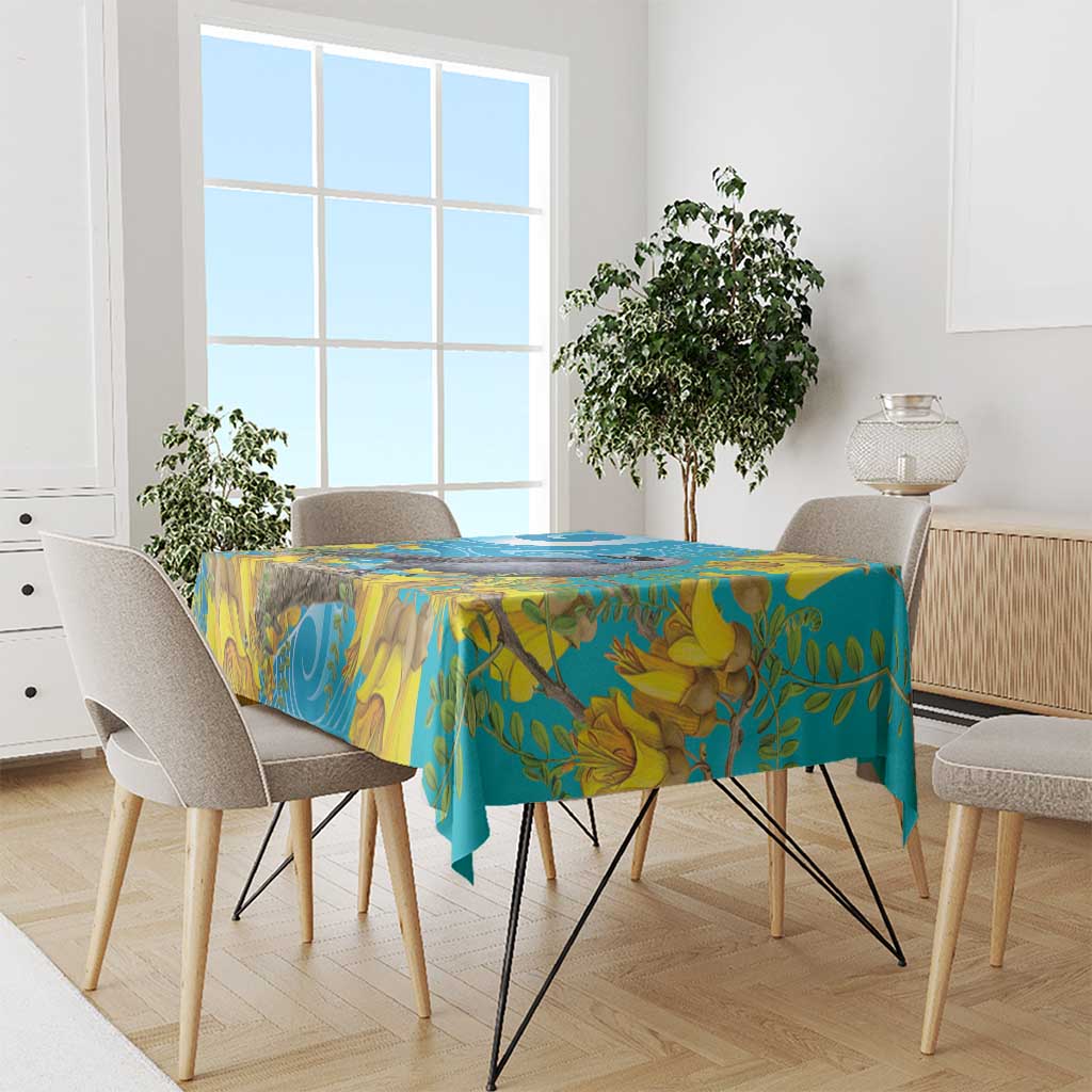 New Zealand Kokako Bird Tablecloth Maori Koru With Kowhai Flowers LT05 - Polynesian Pride