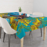 New Zealand Kokako Bird Tablecloth Maori Koru With Kowhai Flowers LT05 - Polynesian Pride
