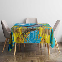 New Zealand Kokako Bird Tablecloth Maori Koru With Kowhai Flowers LT05 - Polynesian Pride