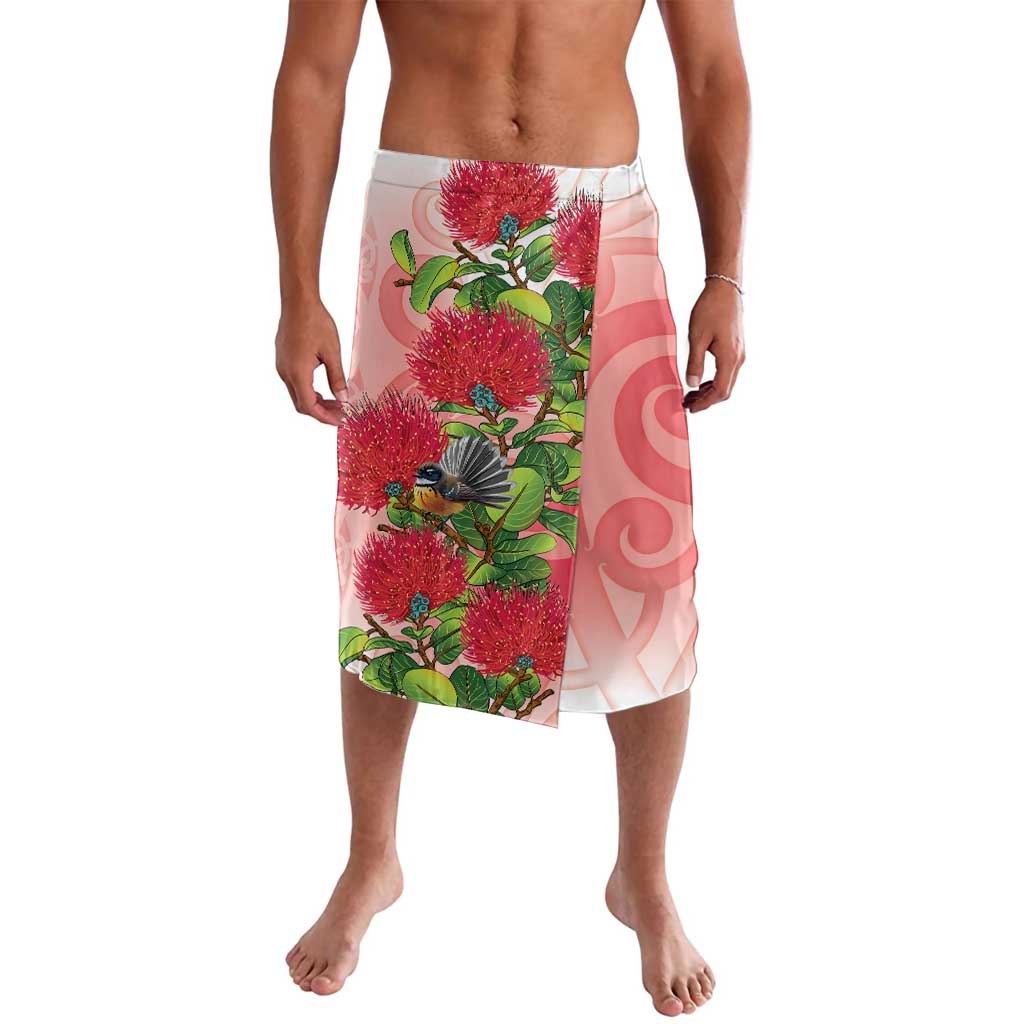 New Zealand Fantail Lavalava Maori Koru With Pohutukawa Flowers LT05 Red - Polynesian Pride
