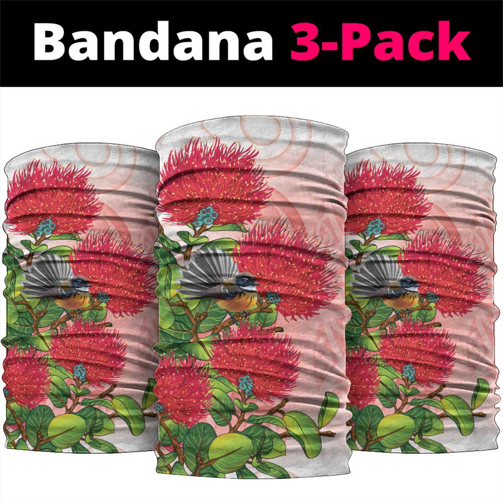 New Zealand Fantail Neck Gaiter Maori Koru With Pohutukawa Flowers LT05 package One Size: 25*50cm Red - Polynesian Pride