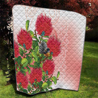 New Zealand Fantail Quilt Maori Koru With Pohutukawa Flowers - Polynesian Pride