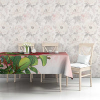 New Zealand Fantail Tablecloth Maori Koru With Pohutukawa Flowers LT05 - Polynesian Pride
