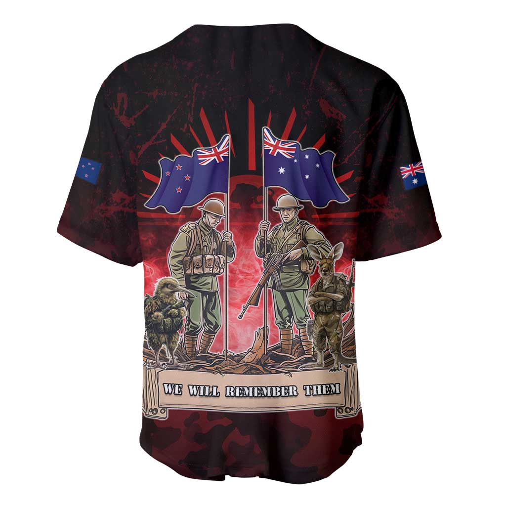 Australia And New Zealand ANZAC Day Baseball Jersey Soldiers Lest We Forget