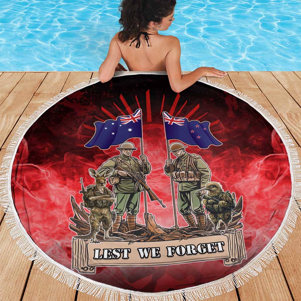 Australia And New Zealand ANZAC Day Beach Blanket Soldiers Lest We Forget LT05 - Polynesian Pride