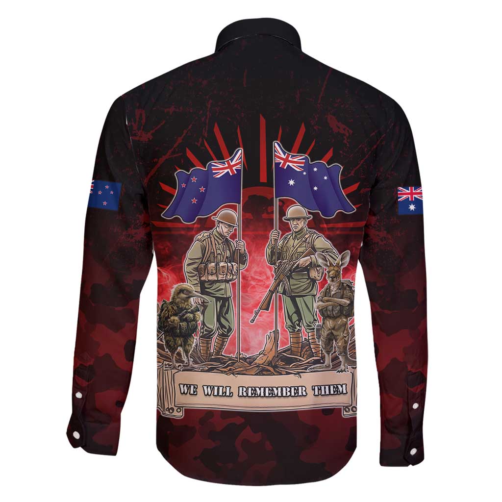 Australia And New Zealand ANZAC Day Family Matching Off Shoulder Short Dress and Hawaiian Shirt Soldiers Lest We Forget