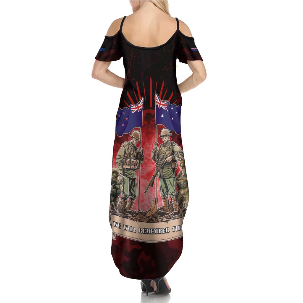 Australia And New Zealand ANZAC Day Family Matching Summer Maxi Dress and Hawaiian Shirt Soldiers Lest We Forget