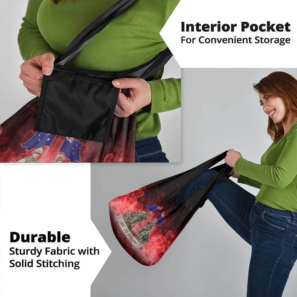 Australia And New Zealand ANZAC Day Grocery Bag Soldiers Lest We Forget